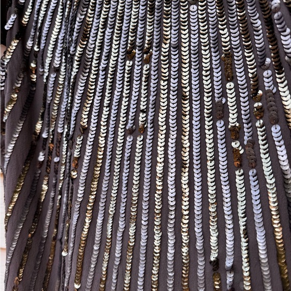 St John Dog Show Metallic Sequin Sheer Flutter Short Sleeve Blouse size small - Picture 5 of 16